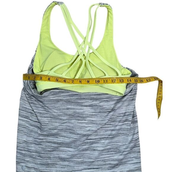 Lululemon Slay The Studio Heather Greyโ& Yellow Sports Bra TankโTop - Picture 8 of 9
